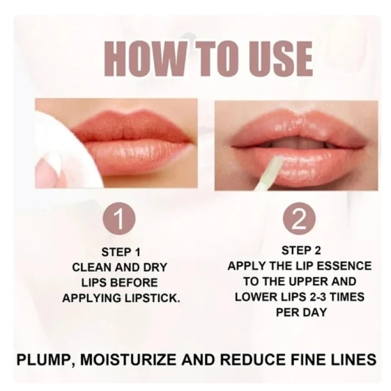 Instant Volumising Lip Care Serum Vitamin C Essential Oil for Face Increases Lip Elasticity Reduces Fine Lines Moisturizes
