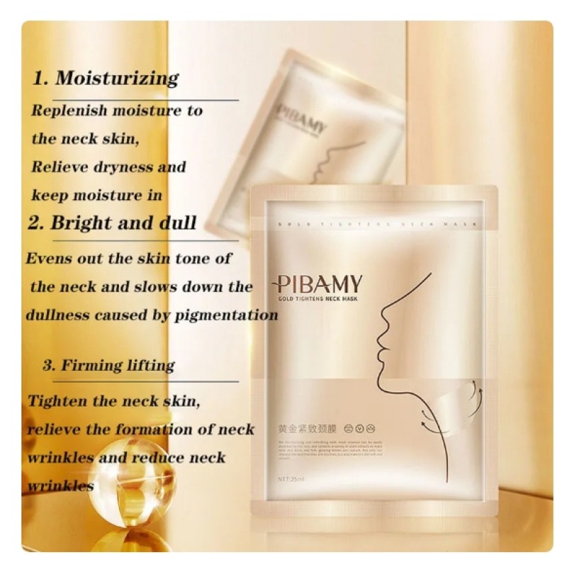 10pcs Gold Firming Neck Mask Moisturizing Brightening Hydrating Skincare Neck Masks Beauty Necks Skin Care Products