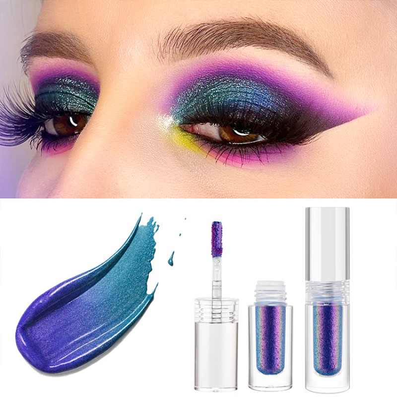 Wholesale Hot Sale 49 Colors Dual Color Chrome Pigment Satin Eyeshadow Multicolor Neon Chrome Chameleon Eyeshadow Liquid