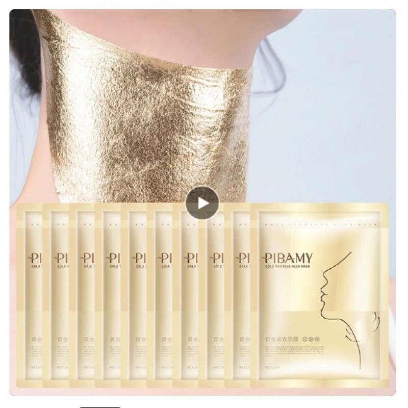 10pcs Gold Firming Neck Mask Moisturizing Brightening Hydrating Skincare Neck Masks Beauty Necks Skin Care Products