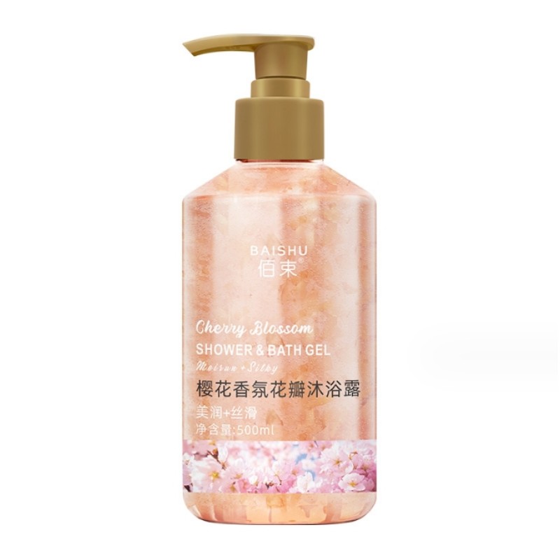 Rose Fragrance Cherry Blossom Petal Shower Gel Gently Moisturizes and Soothes Skin Lasting Fragrance Oil Control Deep Cleansing
