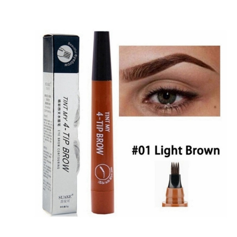 4D Microblading Eyebrow Pen 4 Forks Tip Eyebrow Tattoo Pencil Long Lasting Fine Sketch Liquid Eye Brow Make up