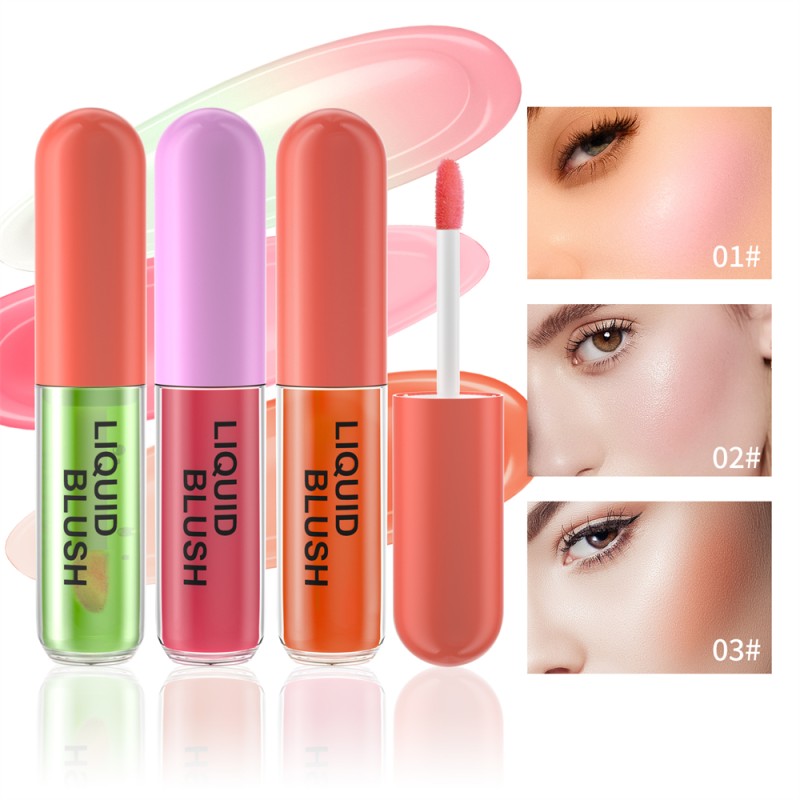 Wholesalers3 in 1 Lipstick Blush Eyeshadow Lip Cheek Face pink Makeup Vegan Liquid Blush Private Label Blushes Oil