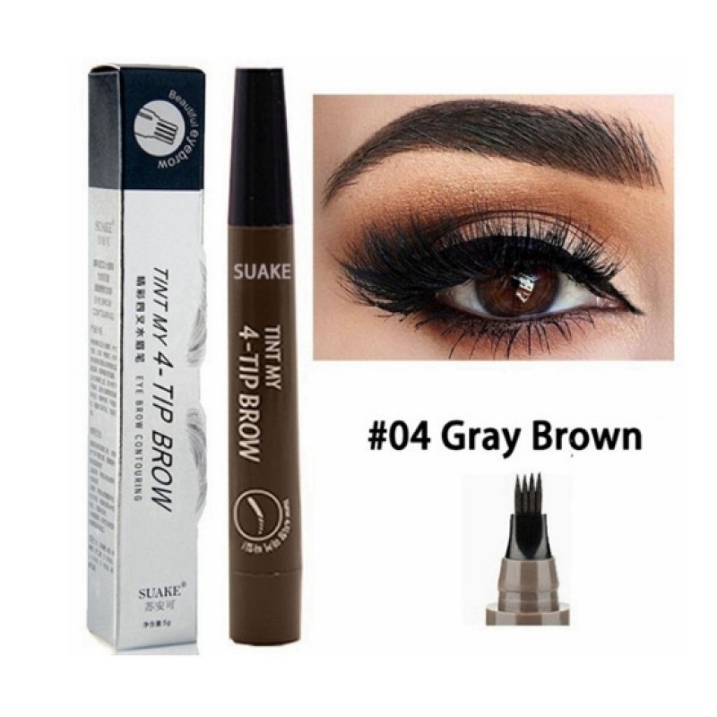 4D Microblading Eyebrow Pen 4 Forks Tip Eyebrow Tattoo Pencil Long Lasting Fine Sketch Liquid Eye Brow Make up