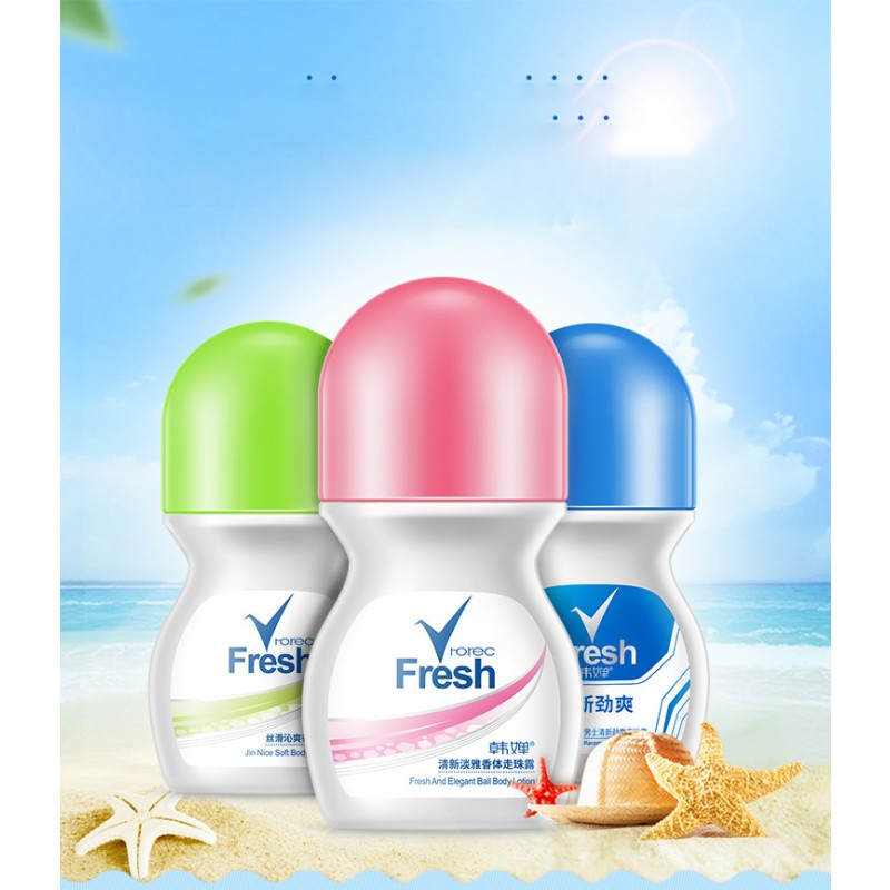 Pleasant Fragrance Roll-On Lotion with Anti-Perspirant Properties Enriched with Fruit Mineral Ingredients for Whitening Skincare