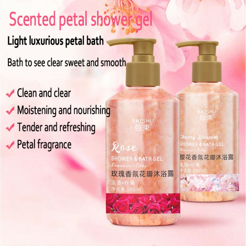 Rose Fragrance Cherry Blossom Petal Shower Gel Gently Moisturizes and Soothes Skin Lasting Fragrance Oil Control Deep Cleansing