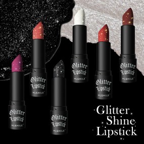 Cross-border Exclusive Non-stick Cup Lipstick with Broken Diamonds Black Halloween Dark Vampire Velvet Waterproof Non-color Loss