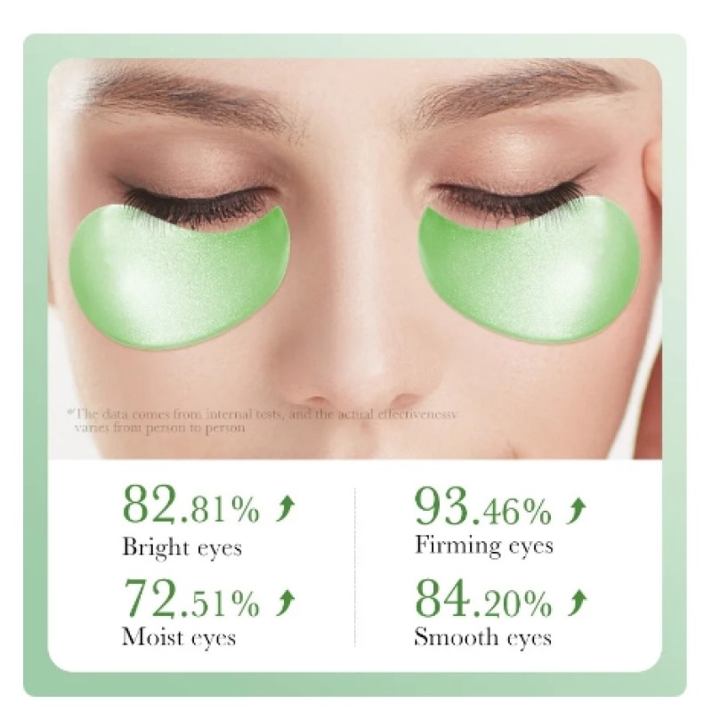 60pcs Organic Aloe Vera Collagen Eye Cream Skin Care Products for Anti-Dark Circles Moisturizing Vitamin C Peptides