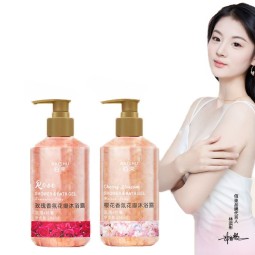 Rose Fragrance Cherry Blossom Petal Shower Gel Gently Moisturizes and Soothes Skin Lasting Fragrance Oil Control Deep Cleansing