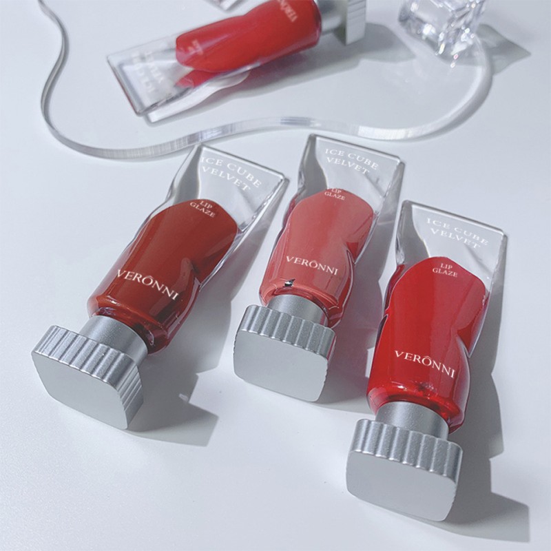 Wholesale Hot Ice Cubic Velvet Lip Glaze Matte Lipstick 6 Colors Non-sticky Cup Lipstick Factory Direct Sales