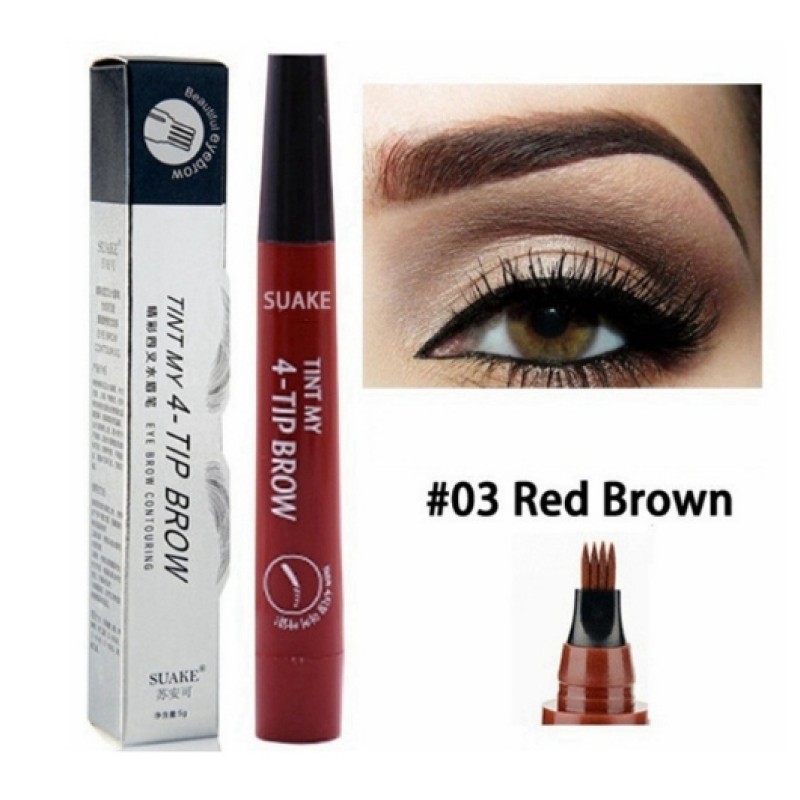 4D Microblading Eyebrow Pen 4 Forks Tip Eyebrow Tattoo Pencil Long Lasting Fine Sketch Liquid Eye Brow Make up
