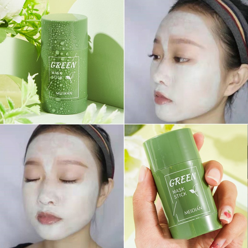 Green Tea Solid Mask Deep Cleansing Applicator Mud Mask English Version Stick Mask Eggplant Beauty & Personal Care Product