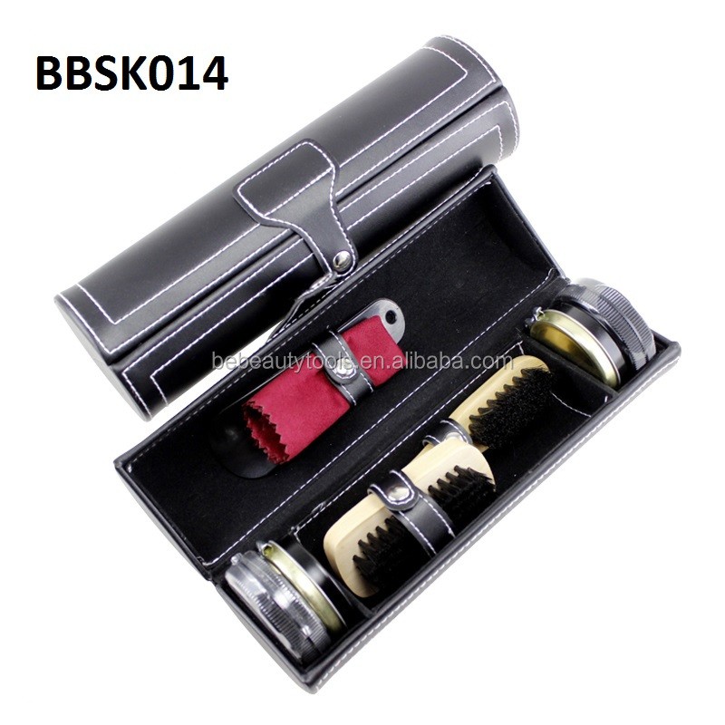 Long Cube Shoe Kit - Black Cleaning Polish