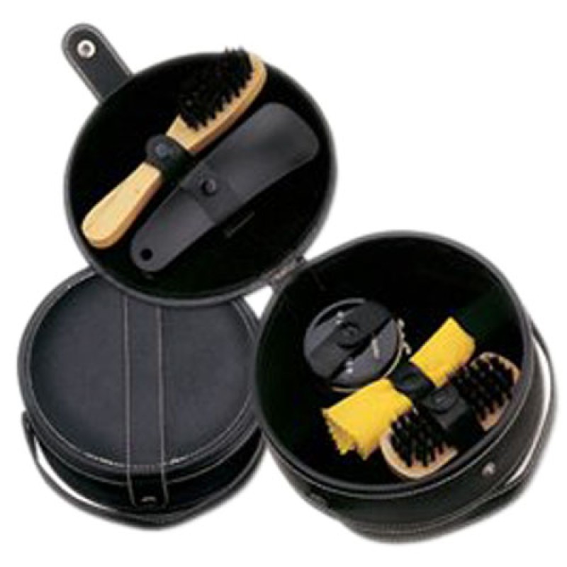 Travel Shoe Kit - 6pcs Compact Black Polish