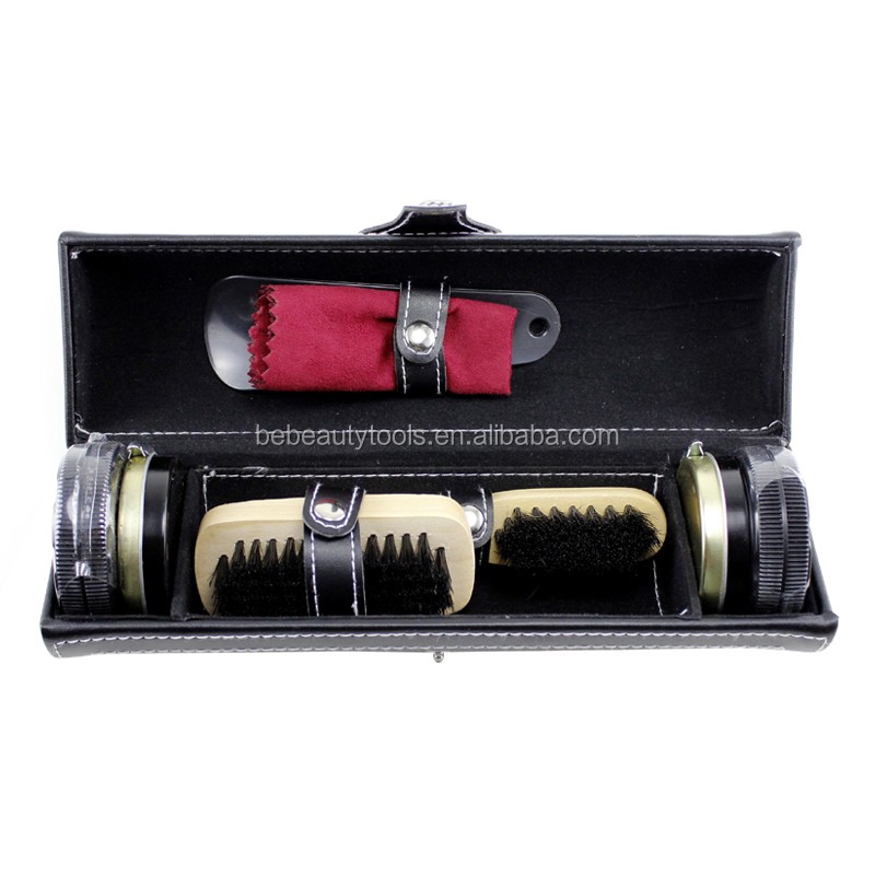 Long Cube Shoe Kit - Black Cleaning Polish
