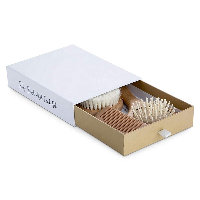 Baby Hair Brush - Wooden Comb Newborn Set