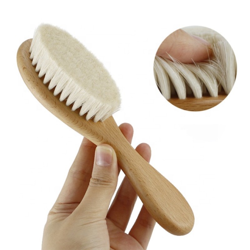 Wooden Baby Brush - Soft Goat Hair