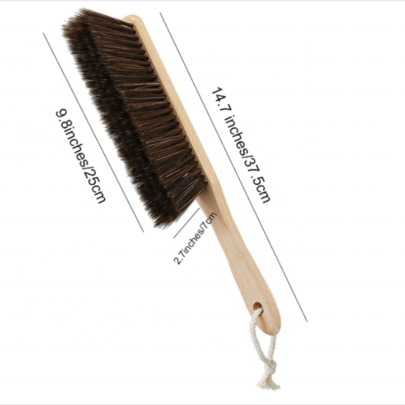 Hand Broom Brush - Wooden Handle Soft Bristles