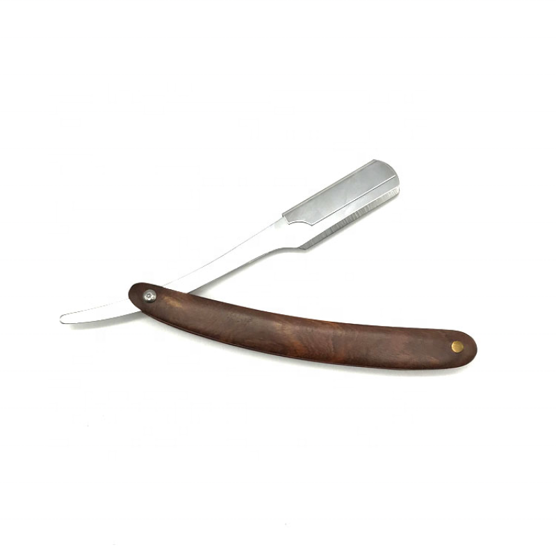 Straight Razor - Wooden Handle PU Sheath