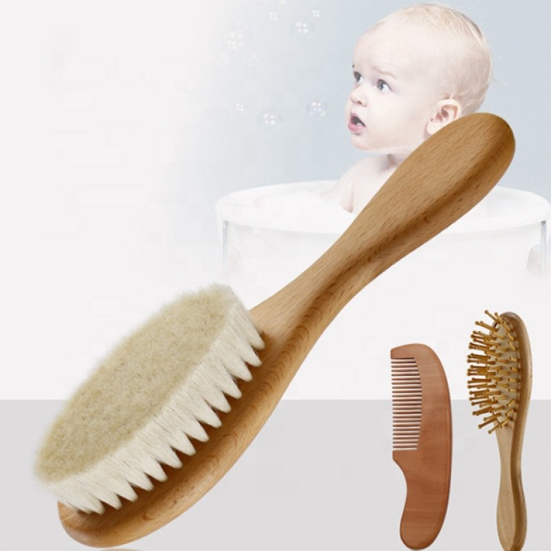 Wooden Baby Brush - Soft Goat Hair