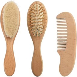 Baby Comb Set - Natural Goat Hair