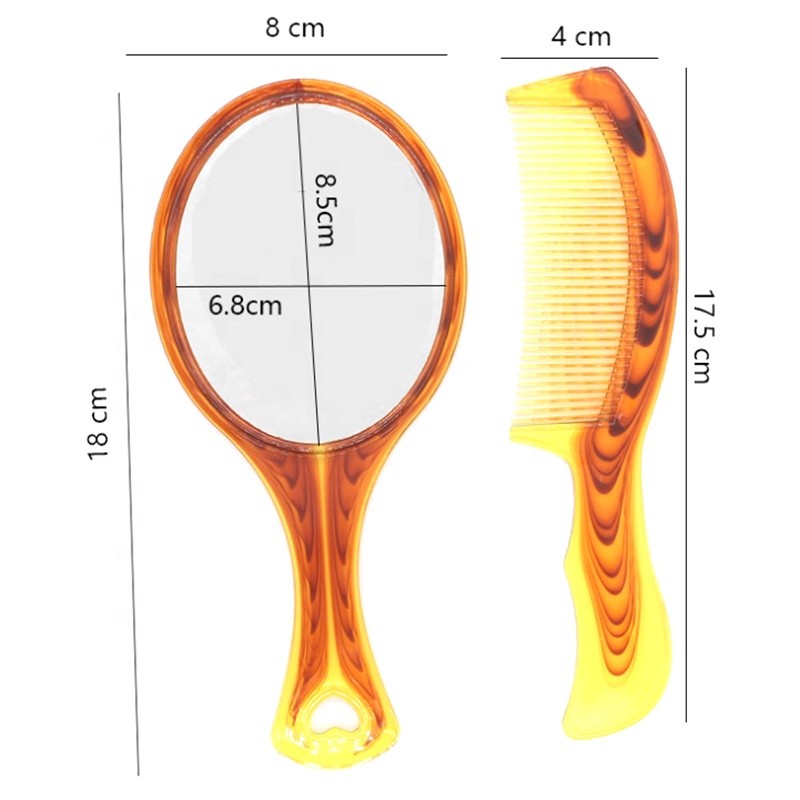 Hair Straightener Comb - Amber Plastic Mirror