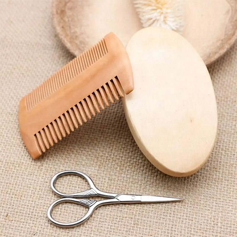 Men Grooming Kit - Beard Brush Comb Scissors