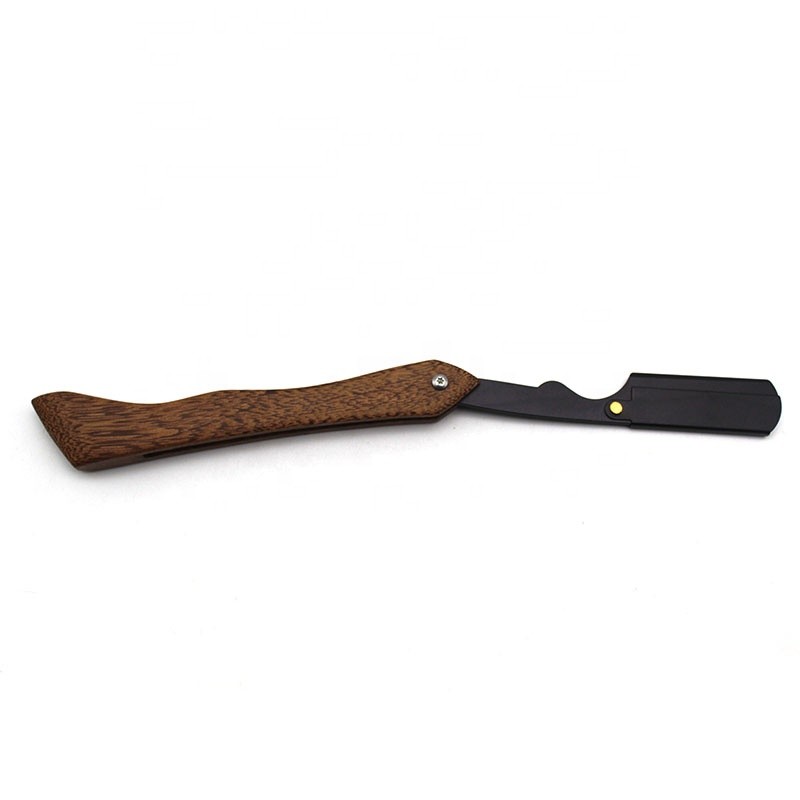 Wood Straight Razor - Natural Barber Shaper