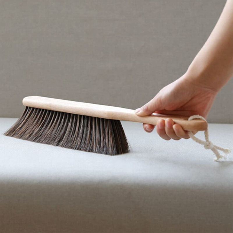 Hand Broom Brush - Wooden Handle Soft Bristles