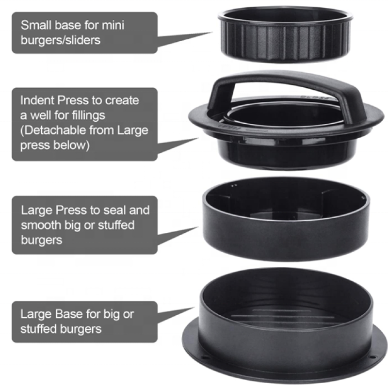 Stuffed Burger Press - 3 in 1 Adjustable Mold