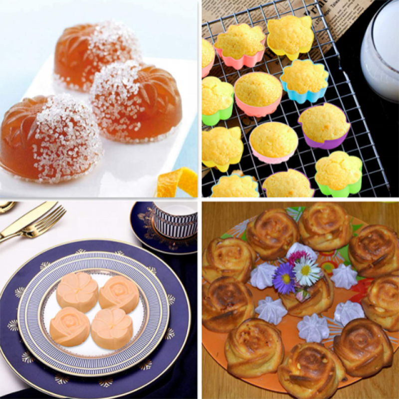 Silicone Baking Molds - Cupcake Flower Shapes