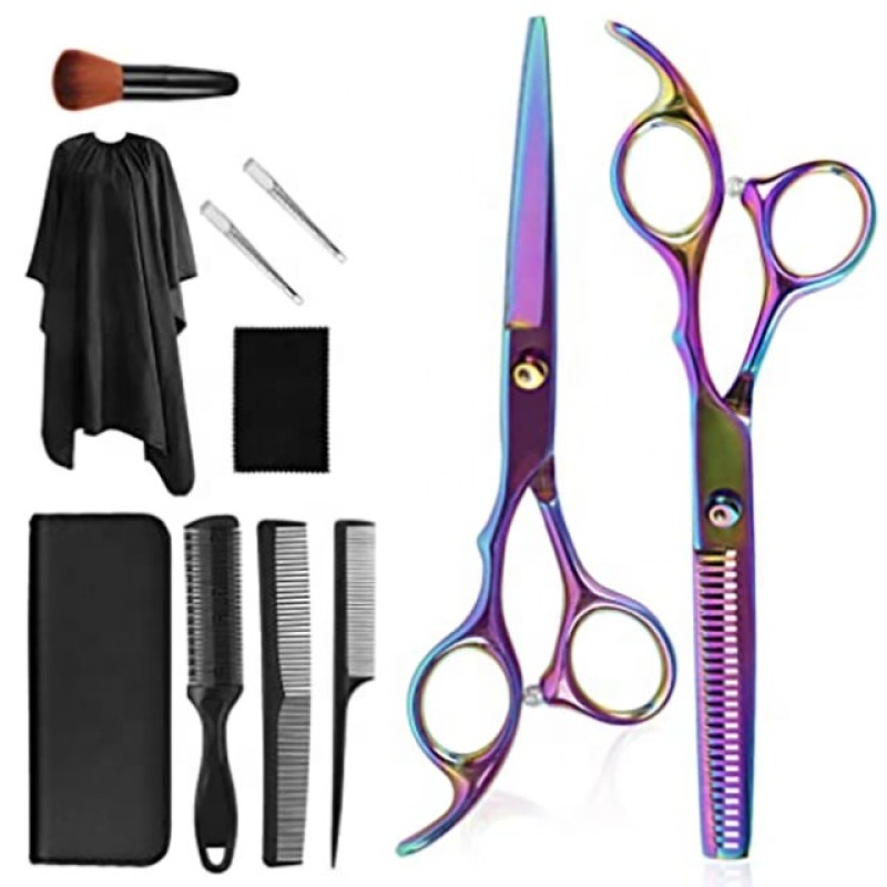 Salon Scissors Kit - Colorful Stainless Steel