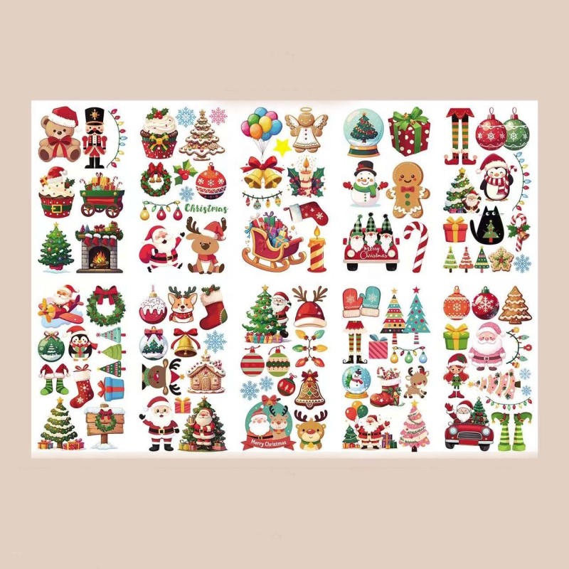 Christmas Tattoos - Temporary Stickers 10 Sheets