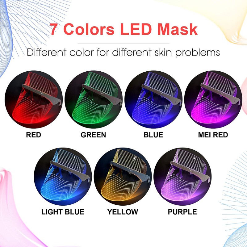 LED Light Therapy Mask Manufacturer - 7 Colors Silicone Rejuvenation Electric for Home Use