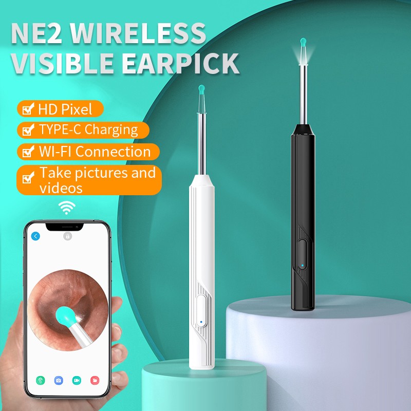 Visual Ear Cleaner Kit Manufacturer - Black Integrated Spoon Head with Camera Light