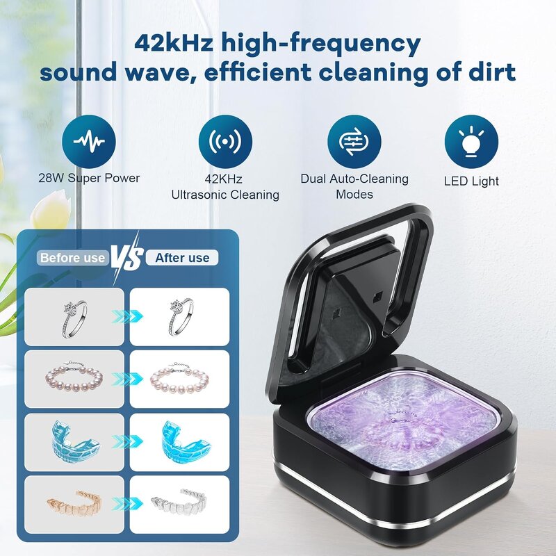 Ultrasonic Cleaner Manufacturer - 360 Degree Deep Cleaning Electric for Dentures Retainers