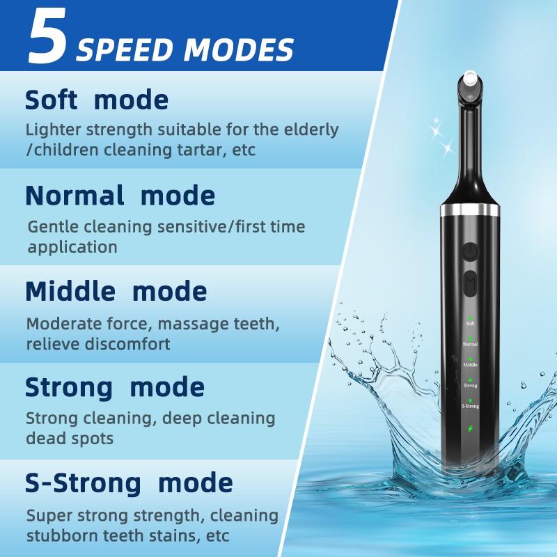 Teeth Polishing Kit Manufacturer - Professional Grinder Tartar Calculus Scaler with 5 Brush Heads