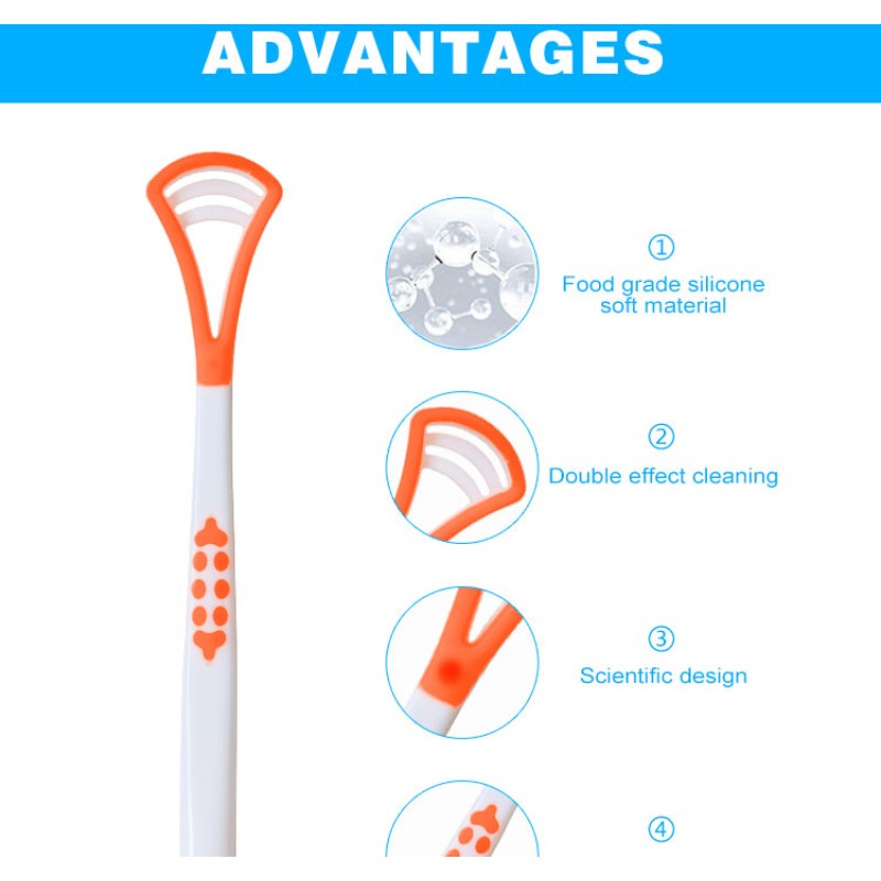 Tongue Scraper Manufacturer - Colorful Wide Silicone Rubber Head Plastic for Effective Cleaning