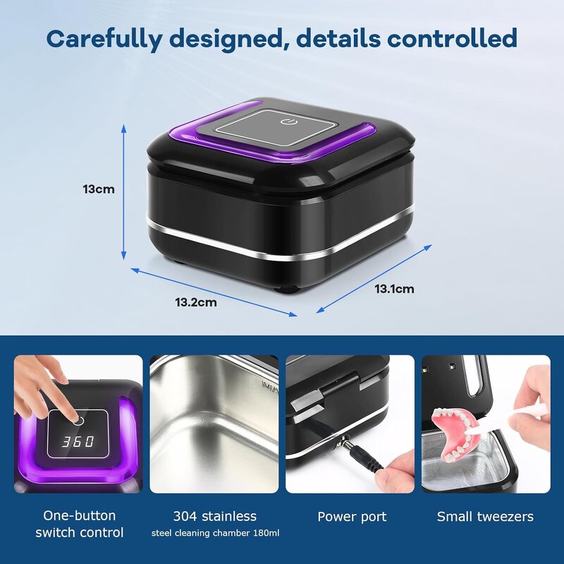 Ultrasonic Cleaner Manufacturer - 360 Degree Deep Cleaning Electric for Dentures Retainers