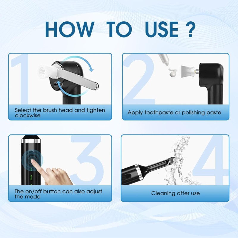 Electric Teeth Polisher Manufacturer - Top Fashion 5 Modes IPX7 Waterproof for Household Travel