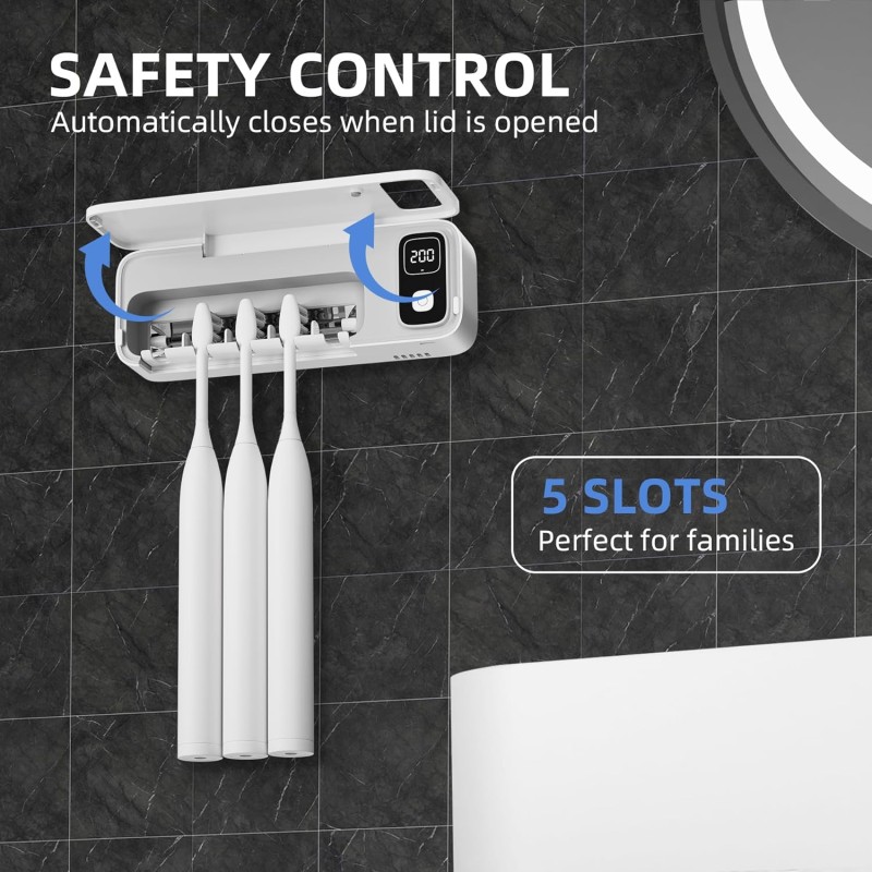 UV Toothbrush Sterilizer Manufacturer - OEM Wall-Mounted Smart Design Portable Fan Dryer Holder