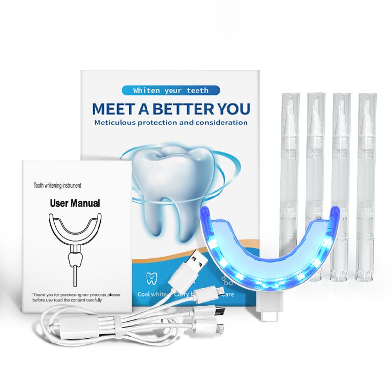 Teeth Whitening Kit Manufacturer - Personalised with 4 Whitening Gels LED Blue Light