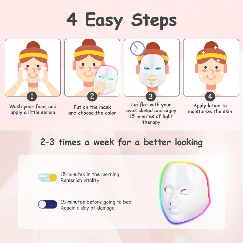 LED Face Mask Manufacturer - Light Therapy Red Light for Facial Skin Model A10