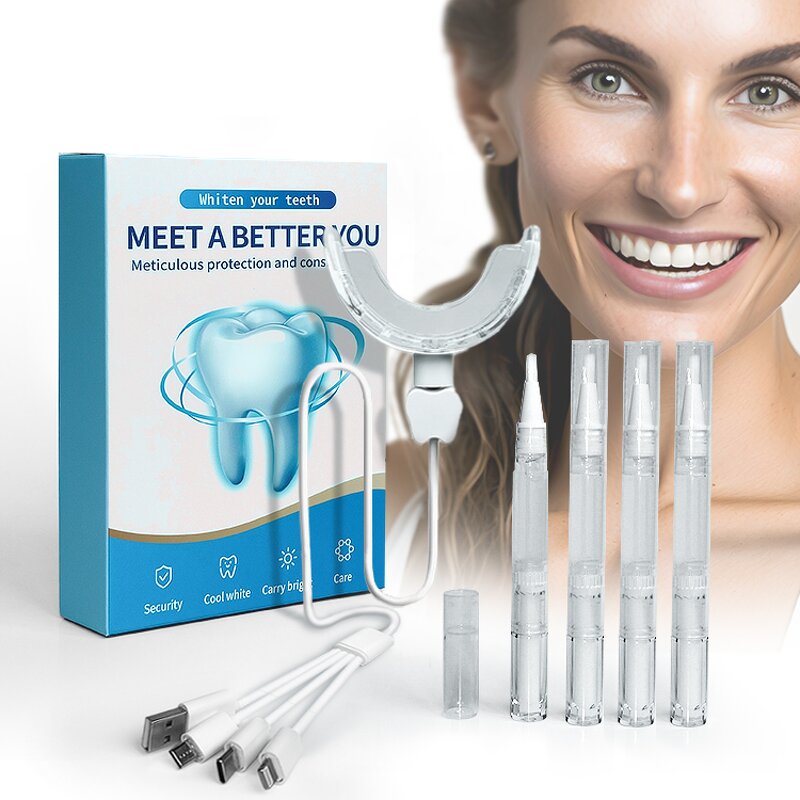 Teeth Whitening Kit Manufacturer - Personalised with 4 Whitening Gels LED Blue Light