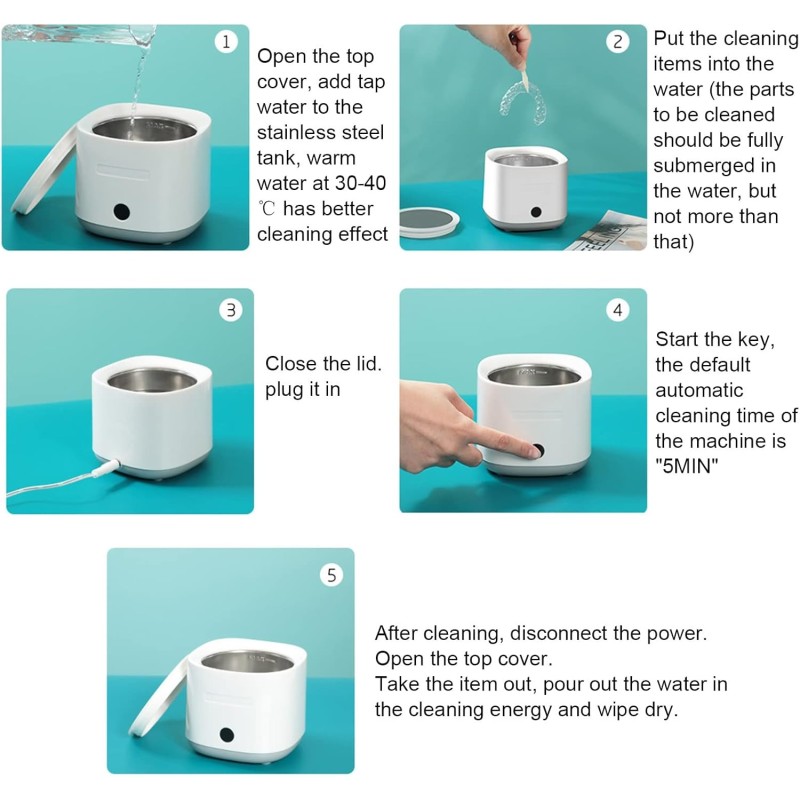 Ultrasonic Cleaner Manufacturer - Dental 42khz Digital for Aligner Retainer Portable