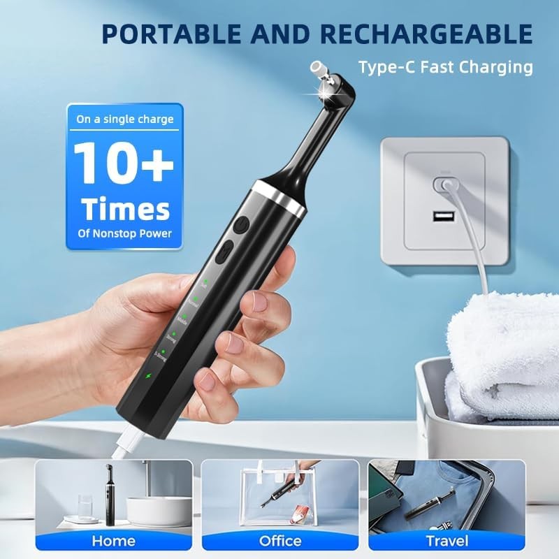 Tooth Polishing Kit Manufacturer - Waterproof with 5 Brush Heads 8 Pastes 5 Speed Modes