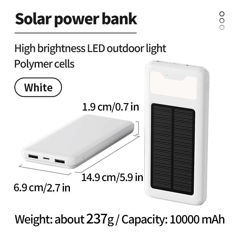 Solar Power Bank - 10000mAh Portable