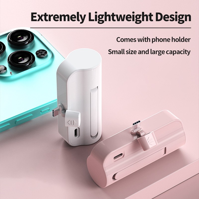 Mini Power Bank - 5000mAh Capsule Design