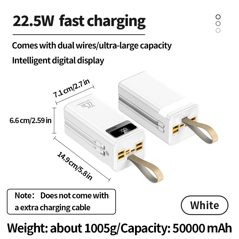 High Capacity Power Bank - 50000mAh LED