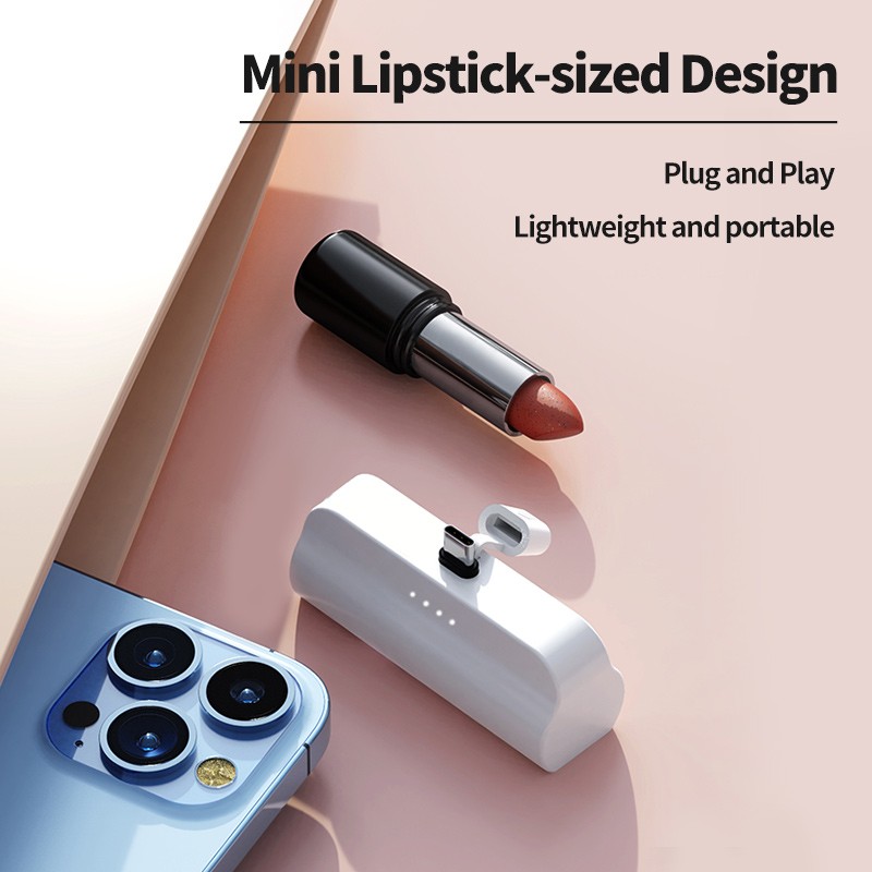 Mini Power Bank - 5000mAh Capsule Design